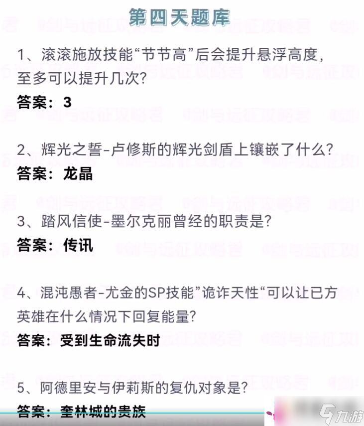 《剑与远征》诗社竞答2024年7月第四天答案攻略：副本挑战心得与实战技巧分享
