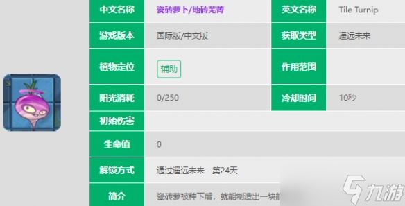 《植物大战僵尸2》瓷砖萝卜怎么样 瓷砖萝卜图鉴大全
