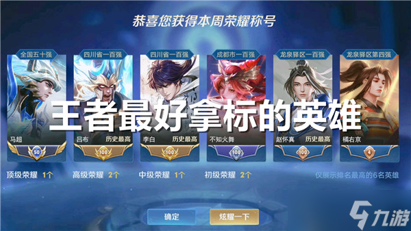 王者荣耀最容易拿标的英雄有哪些