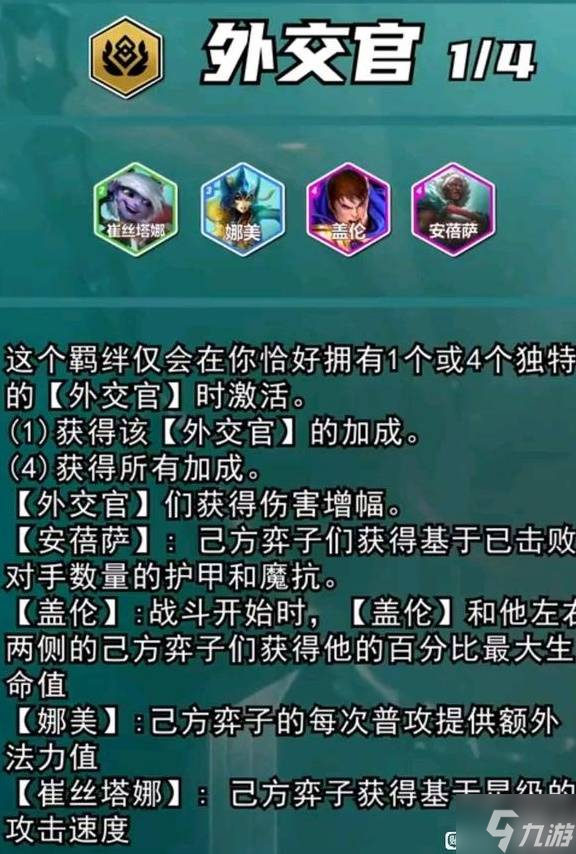 《云顶之弈》S13外交官羁绊棋子介绍 S13外交官羁绊效果一览