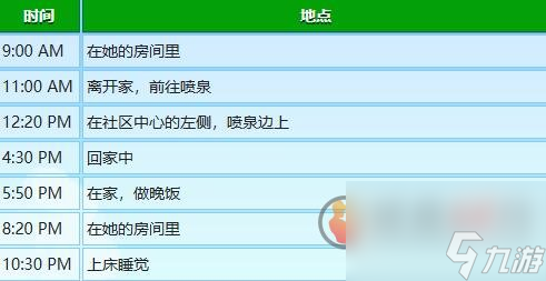 星露谷物语海莉行程图 星露谷物语海莉行程表一览