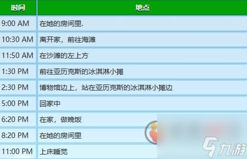 星露谷物语海莉行程图 星露谷物语海莉行程表一览
