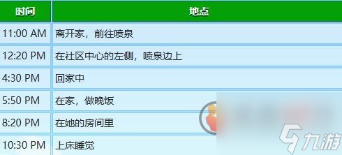 星露谷物语海莉行程图 星露谷物语海莉行程表一览