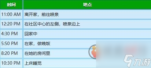 星露谷物语海莉行程图 星露谷物语海莉行程表一览