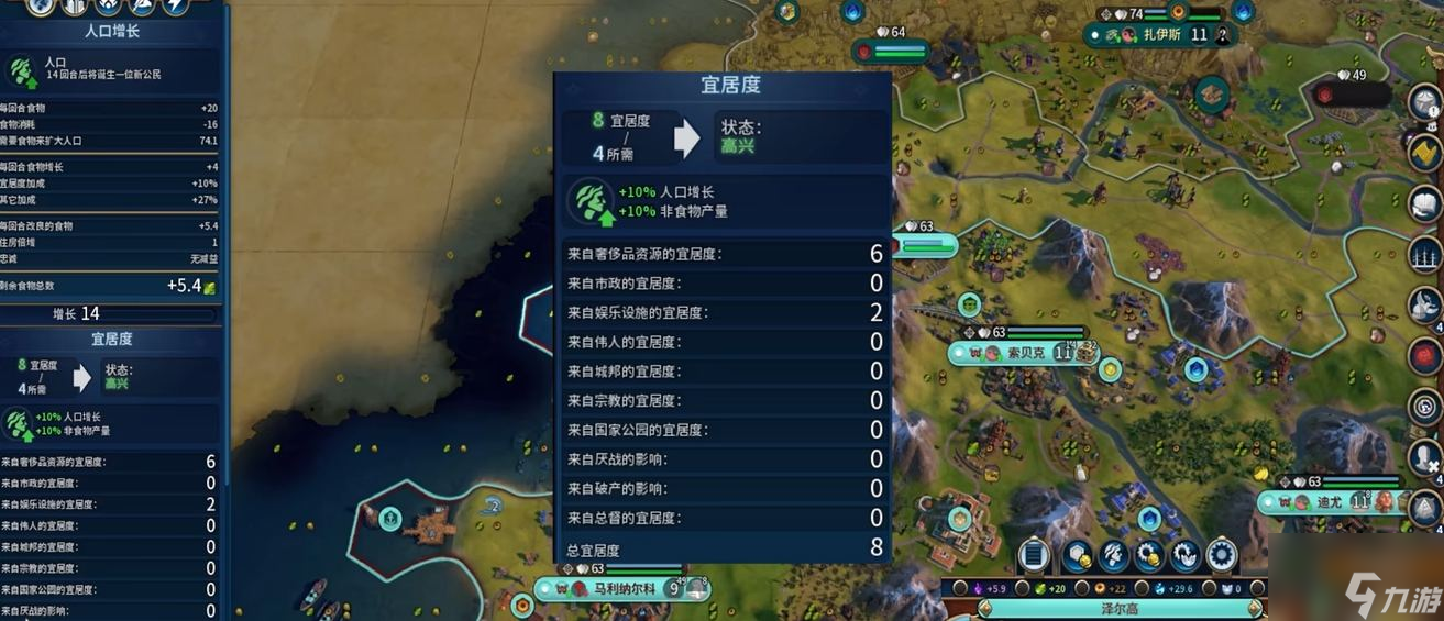 文明6宜居度有什么作用