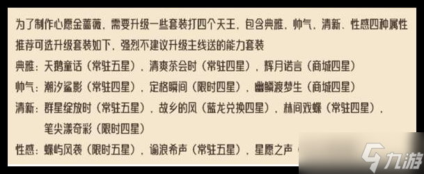 无限暖暖金蔷薇套装怎么做