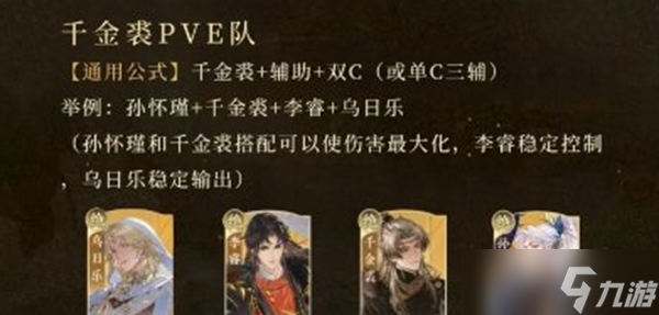 摇光录乱世公主千金裘阵容怎么搭配