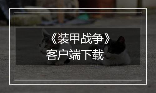 《装甲战争》客户端下载