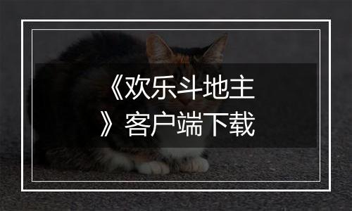 《欢乐斗地主》客户端下载