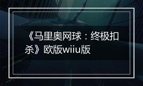 《马里奥网球：终极扣杀》欧版wiiu版