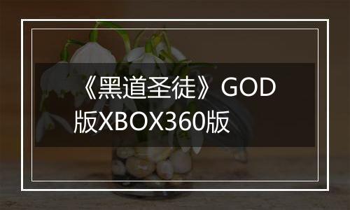 《黑道圣徒》GOD版XBOX360版