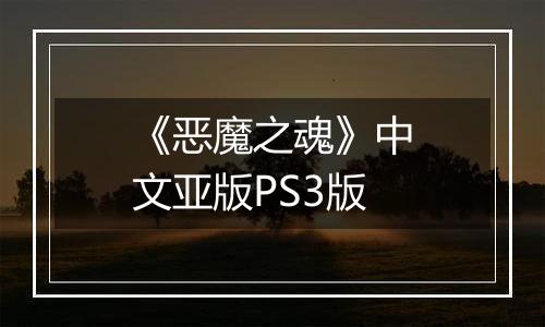 《恶魔之魂》中文亚版PS3版