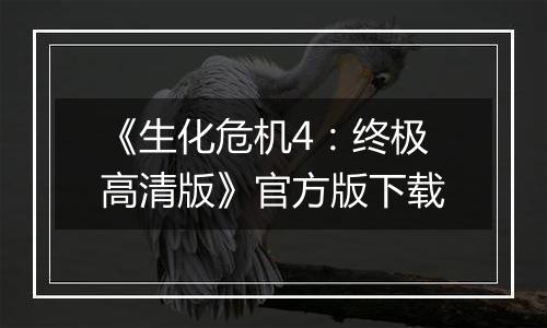 《生化危机4：终极高清版》官方版下载