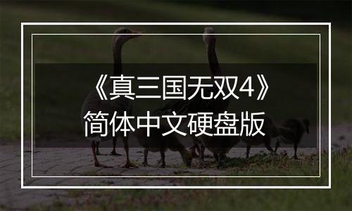 《真三国无双4》简体中文硬盘版