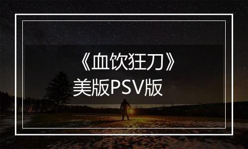《血饮狂刀》美版PSV版