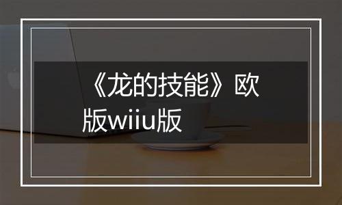 《龙的技能》欧版wiiu版