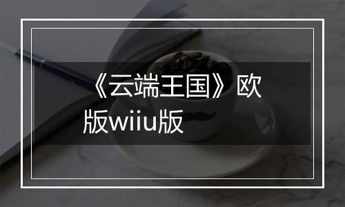 《云端王国》欧版wiiu版