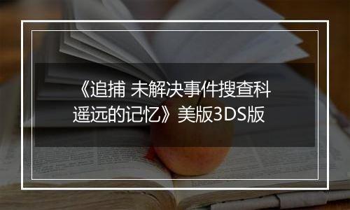 《追捕 未解决事件搜查科 遥远的记忆》美版3DS版