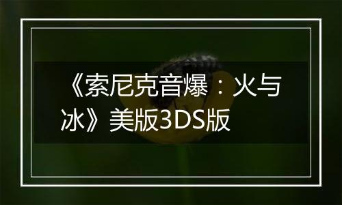 《索尼克音爆：火与冰》美版3DS版