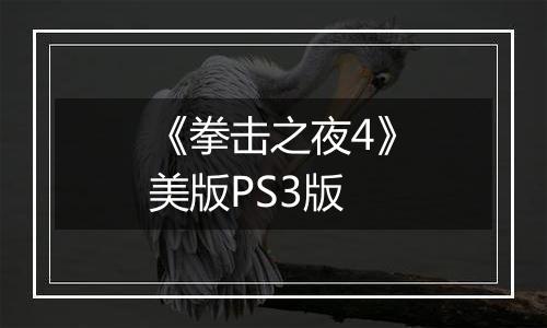 《拳击之夜4》美版PS3版