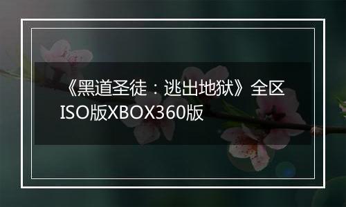 《黑道圣徒：逃出地狱》全区ISO版XBOX360版