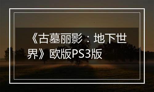 《古墓丽影：地下世界》欧版PS3版