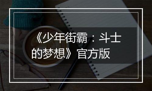 《少年街霸:斗士的梦想》官方版