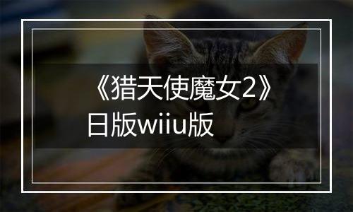 《猎天使魔女2》日版wiiu版