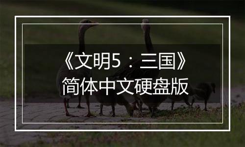 《文明5：三国》 简体中文硬盘版