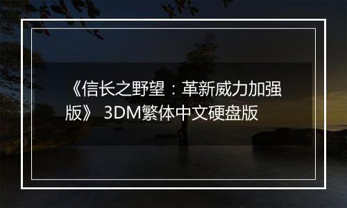 《信长之野望：革新威力加强版》 3DM繁体中文硬盘版
