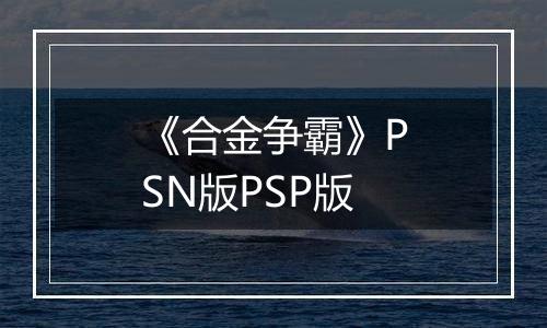 《合金争霸》PSN版PSP版