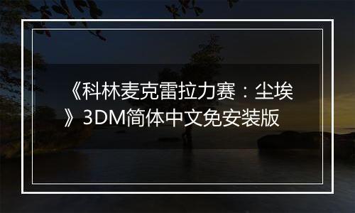 《科林麦克雷拉力赛：尘埃》3DM简体中文免安装版