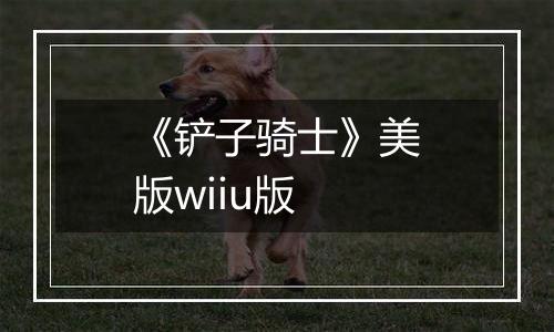 《铲子骑士》美版wiiu版