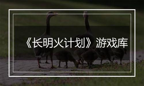 《长明火计划》游戏库