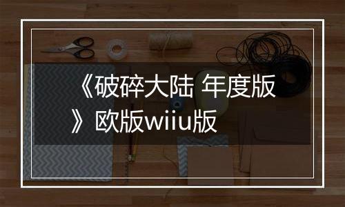《破碎大陆 年度版》欧版wiiu版