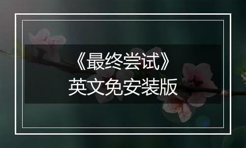 《最终尝试》英文免安装版