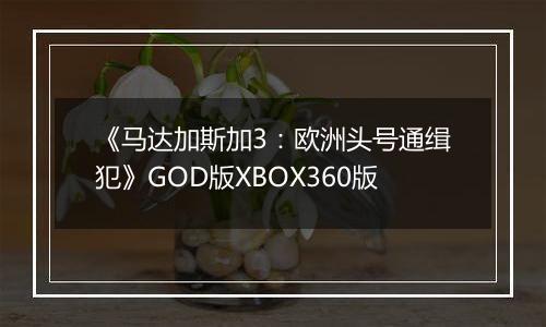 《马达加斯加3：欧洲头号通缉犯》GOD版XBOX360版