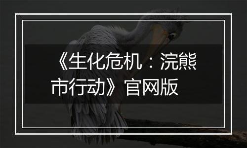 《生化危机：浣熊市行动》官网版