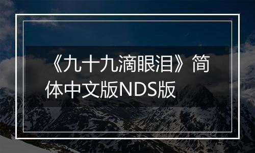 《九十九滴眼泪》简体中文版NDS版