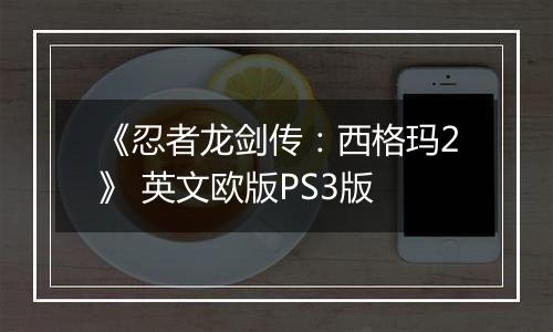 《忍者龙剑传:西格玛2》 英文欧版PS3版