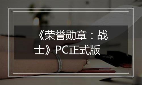 《荣誉勋章：战士》PC正式版