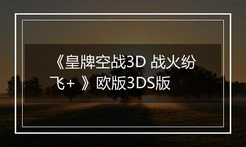 《皇牌空战3D 战火纷飞+ 》欧版3DS版