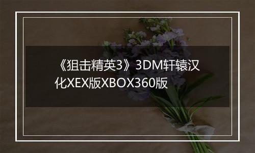 《狙击精英3》3DM轩辕汉化XEX版XBOX360版