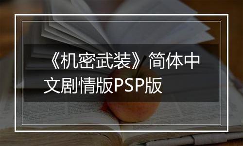 《机密武装》简体中文剧情版PSP版