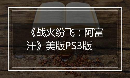 《战火纷飞：阿富汗》美版PS3版