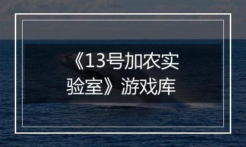《13号加农实验室》游戏库
