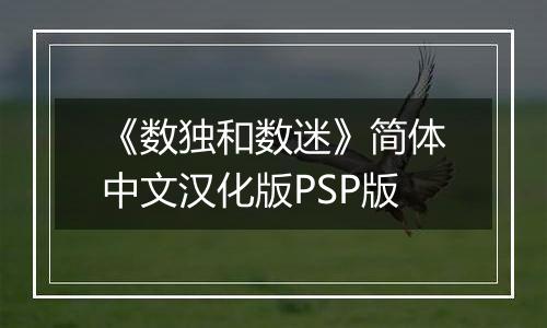 《数独和数迷》简体中文汉化版PSP版
