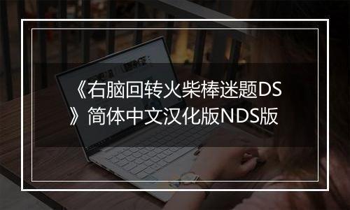 《右脑回转火柴棒迷题DS》简体中文汉化版NDS版