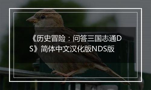 《历史冒险：问答三国志通DS》简体中文汉化版NDS版