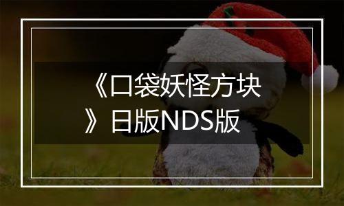 《口袋妖怪方块》日版NDS版
